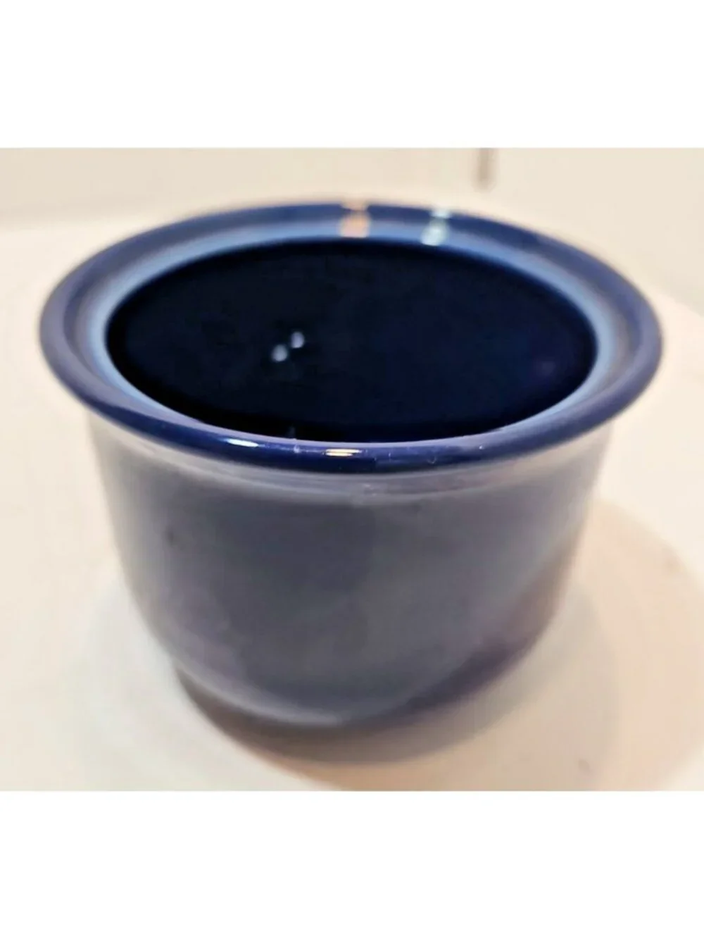 Vtg Nancy Calhoun Stoneware Sapphire Blue Sugar Bowl & Creamer No Lid